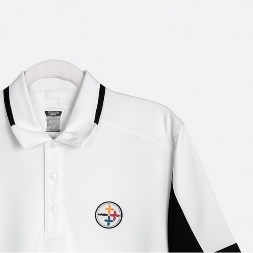 Reebok Pittsburgh Steelers Short Sleeve White Polo Size Medium #NFLFootball. - Picture 5 of 5